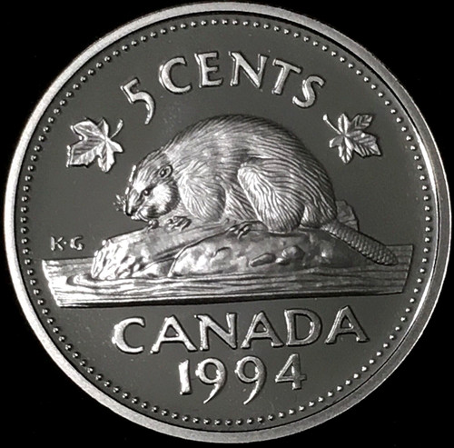 Proof nickel 1994 canada 5 - 1994,